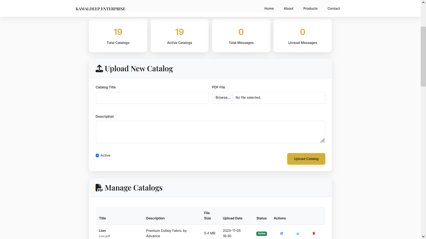 Kamaldeep Enterprise - Custom Solution Interface Showcase